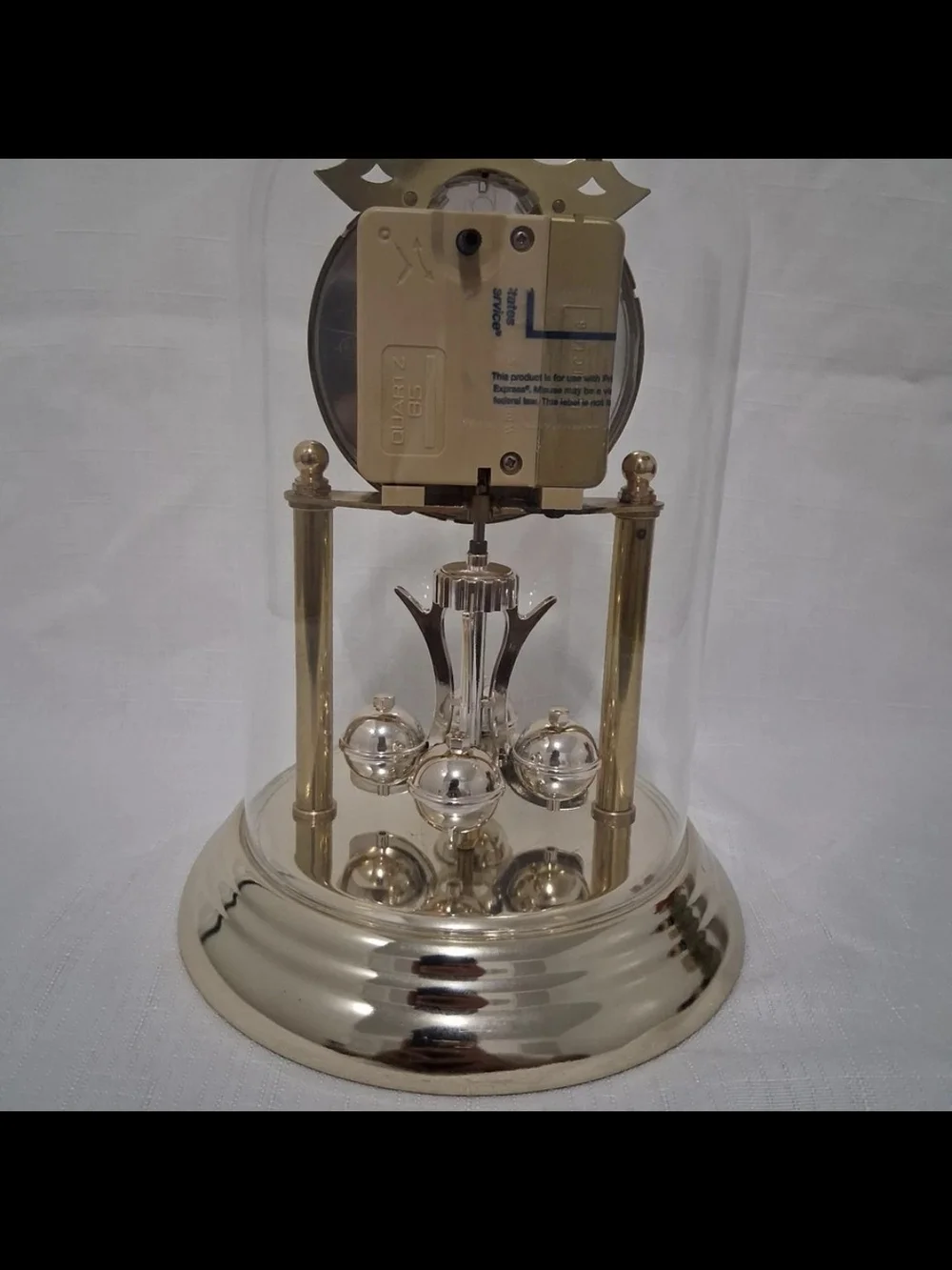 Brass and Silver Anniversary Dome Clock - Gold and Silver Finish